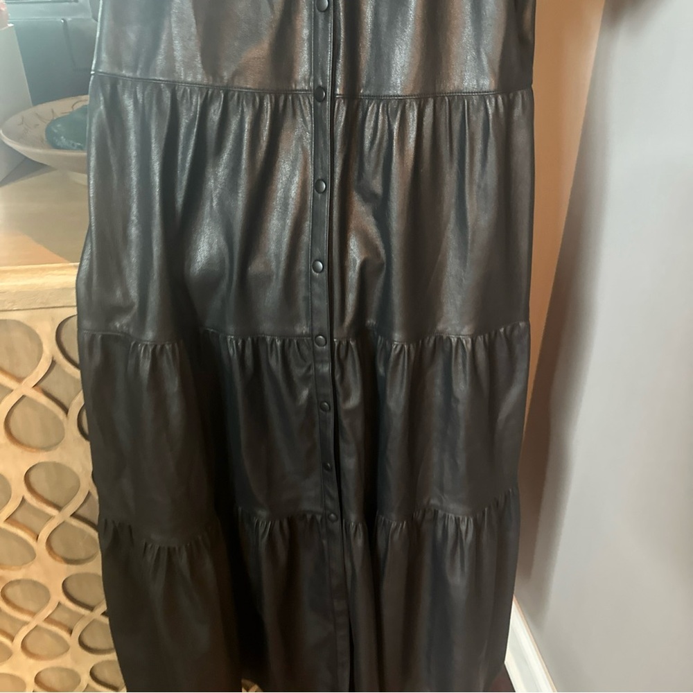 Brochu Walker Faux Leather Havana Dress size Small NWOT black - Picture 4 of 5